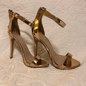 Strappy Rose Gold Dollhouse Heels